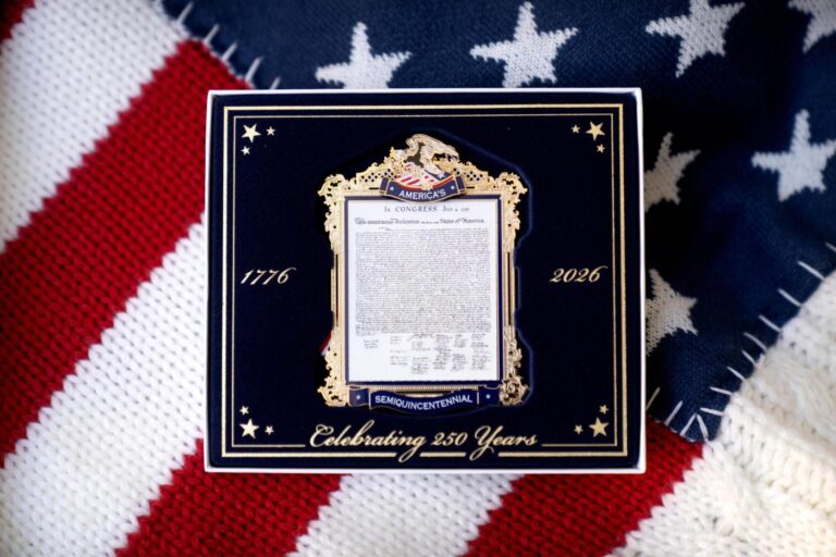 America will celebrate its 250th birthday next year. There’s a commemorative ornament for it
