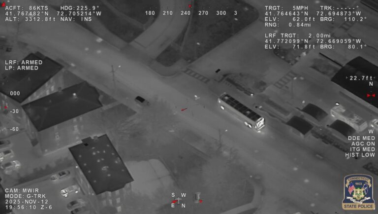 CT man who fled traffic stop apprehended after being tracked by state police aviation unit