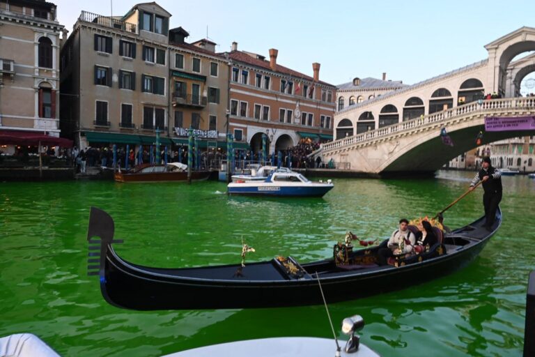 Greta Thunberg banned from Venice after climate protesters dye Grand Canal green