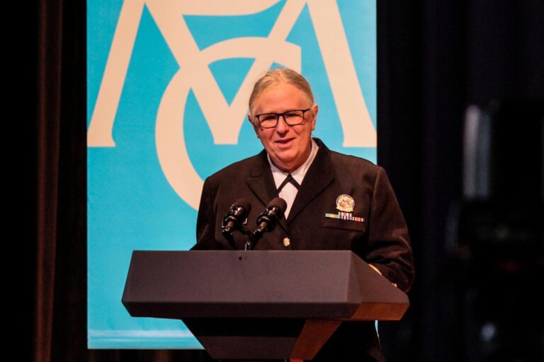 The Trump administration changed the name on a portrait of former Health Secretary Rachel Levine. She is staying quiet