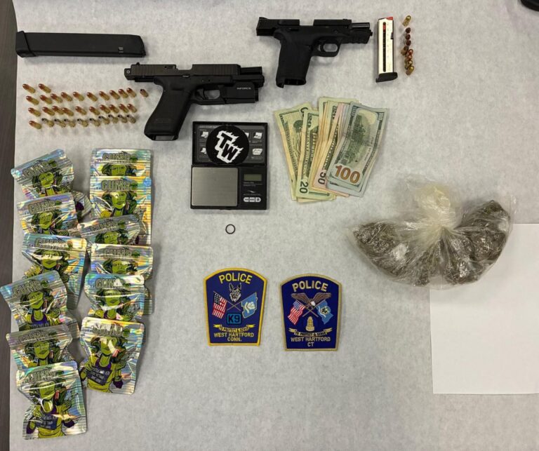 CT elementary school security guard arrested in West Hartford on weapons, marijuana charges