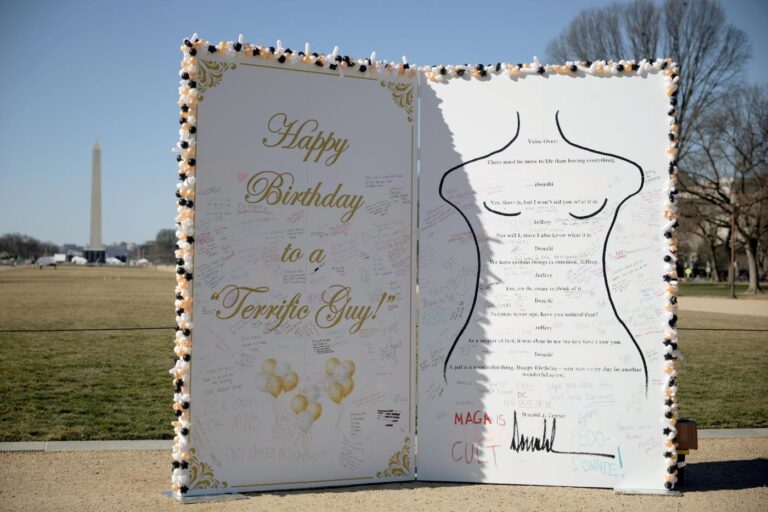 What folks wrote in that massive Trump to Epstein birthday card in DC