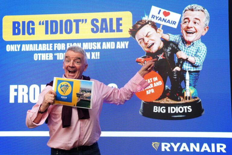 Ryanair CEO dismisses Elon Musk’s idea of buying the airline as verbal feud escalates