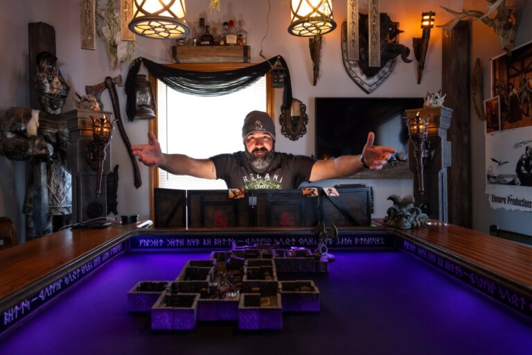 He builds tables for Dungeons & Dragons players. They sell for over $10,000 a pop