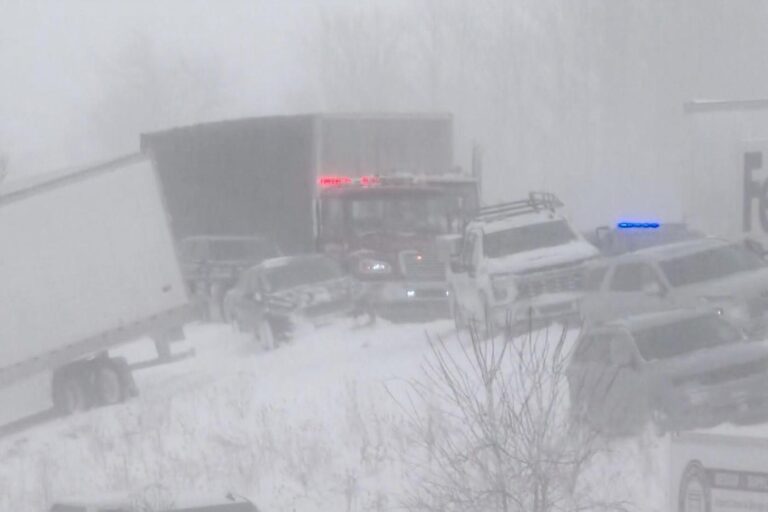 100 vehicles pile up in Michigan crash as snowstorm moves across the country