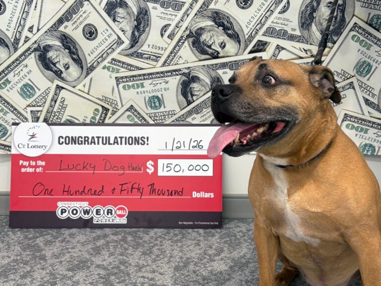 CT man wins $150,000. He’s ‘convinced his dog, Hank, deserves most of the credit’