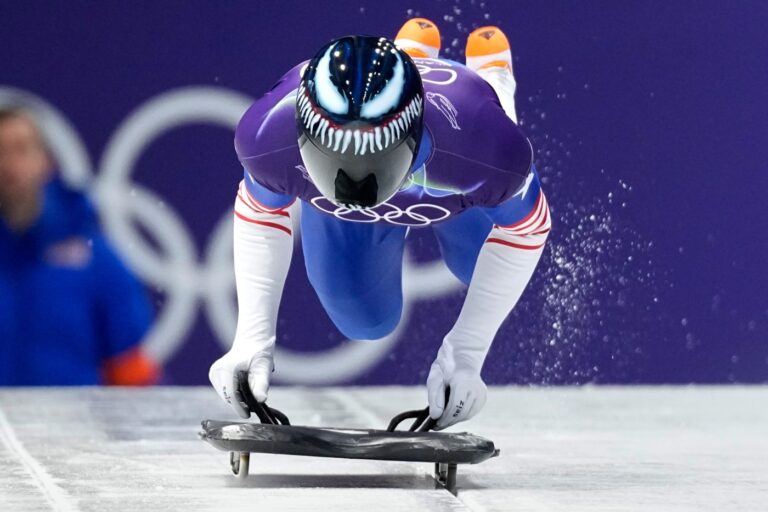 CT skeleton racer sets Olympic records, heading to finals