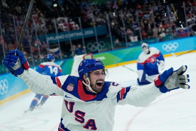 US sets up gold-medal game against Canada at the Olympics by cruising past Slovakia