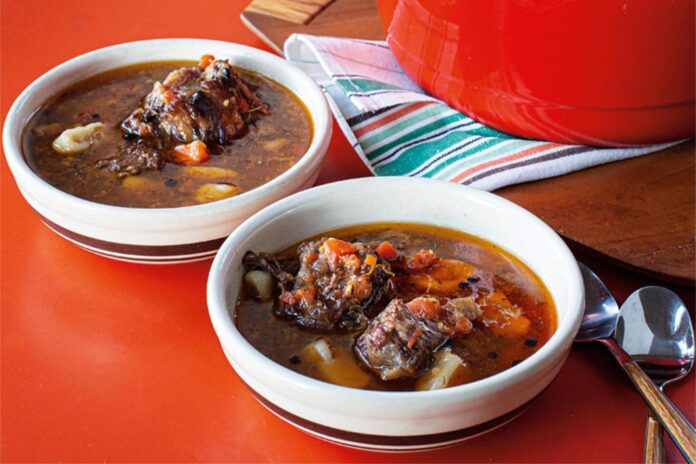 Marcus Samuelsson shares a comfort-food recipe for oxtail pepperpot with dumplings