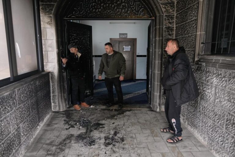 Israeli settlers torch and deface a West Bank mosque as Ramadan begins