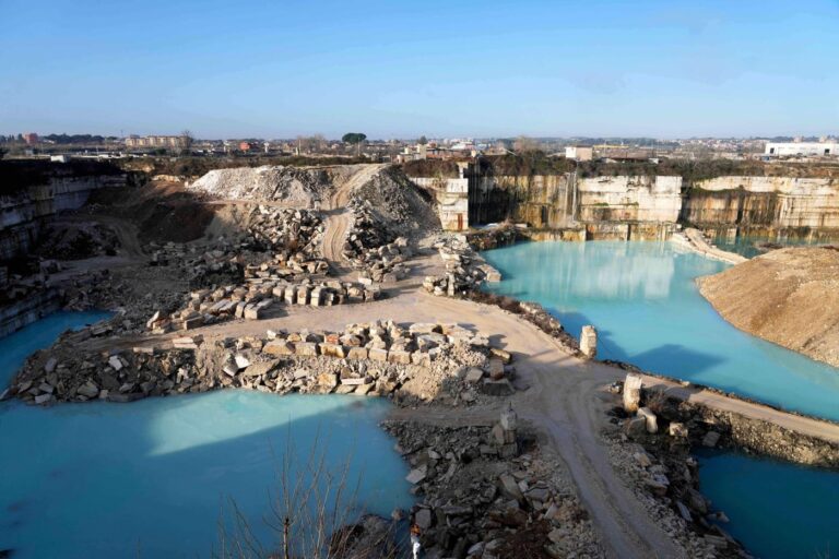 The travertine quarries that built ancient Rome are carving rock for a new generation of temples