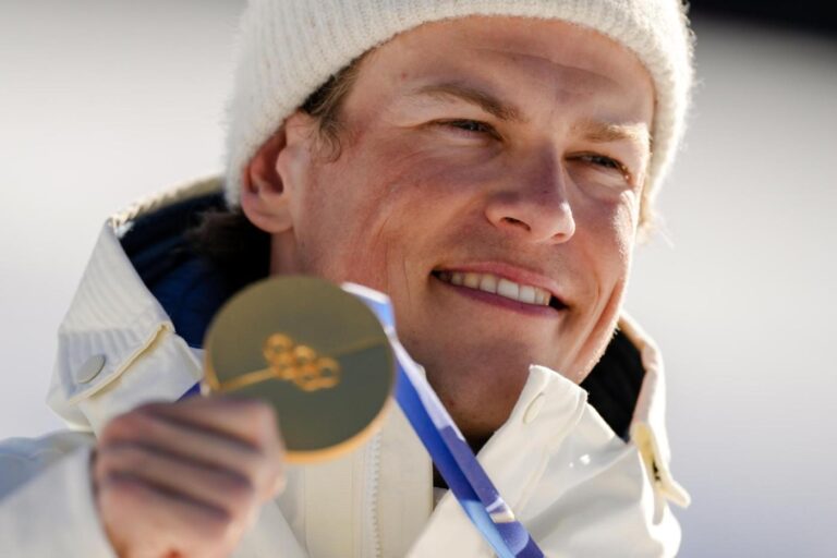 Norway’s Klaebo makes history on skis, ties all-time Winter Olympics gold record