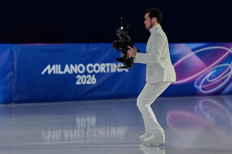Olympic skating’s new addition is a backward-skating cameraman blending in to capture emotion