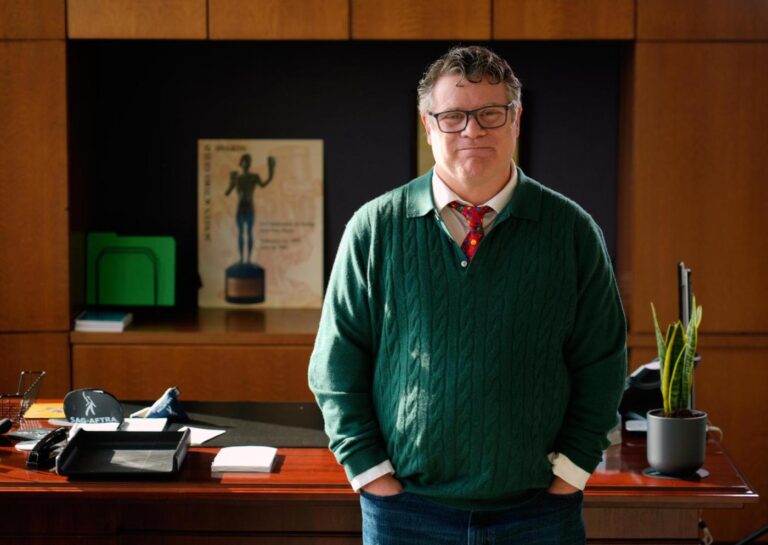 As head of the actors guild, Sean Astin brings a little Rudy, a little Samwise, and a lot of fight