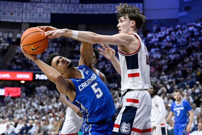 No. 5 UConn men’s basketball upset in 91-84 loss to Creighton as shaky defense shows up again